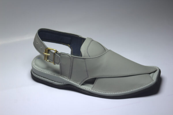 Light Grey Zardari-Peshaweri Chappal - Image 4