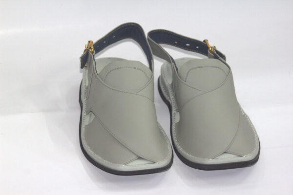 Light Grey Zardari-Peshaweri Chappal - Image 2