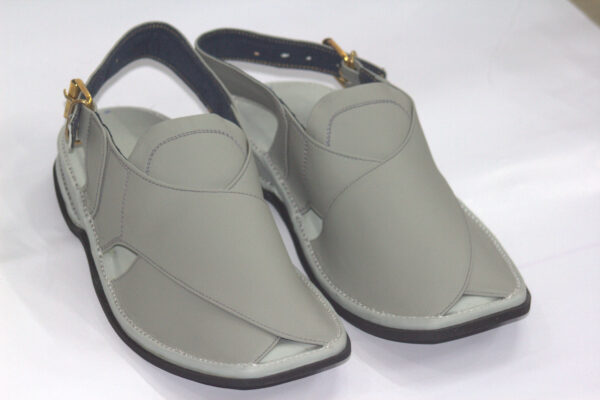 Light Grey Zardari-Peshaweri Chappal
