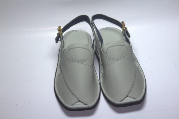Light Grey Zardari-Peshaweri Chappal - Image 5