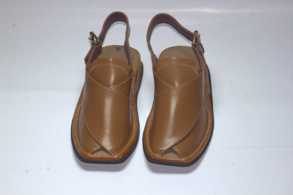 Yellow Orange Zardari-Peshaweri Chappal - Image 5