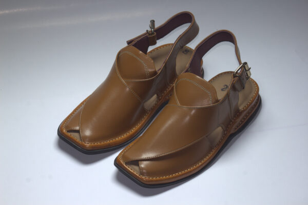 Yellow Orange Zardari-Peshaweri Chappal - Image 4