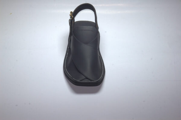 Matt Black Zardari-Peshaweri Chappal - Image 4