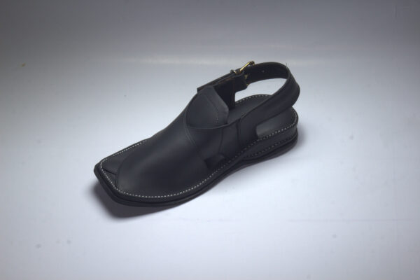 Matt Black Zardari-Peshaweri Chappal - Image 5