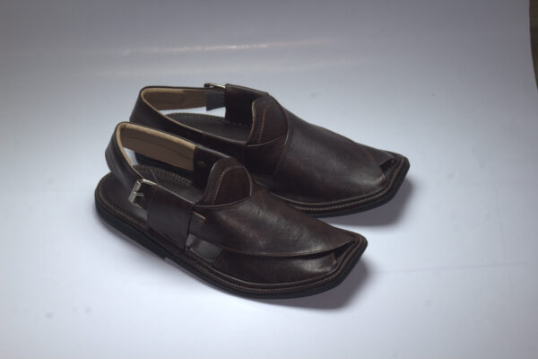 Maroon Printed Smart Zalmi-Peshaweri Chappal - Image 2