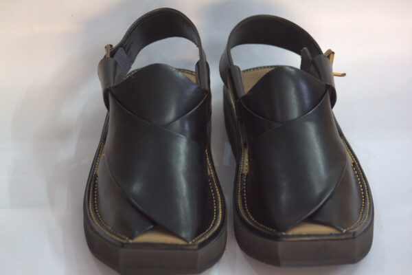 Black Kaptaan-Peshaweri Chappal - Image 3
