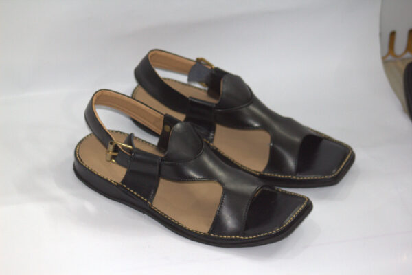 Black Smart Panjedara-PeshawarI Chappal - Image 7