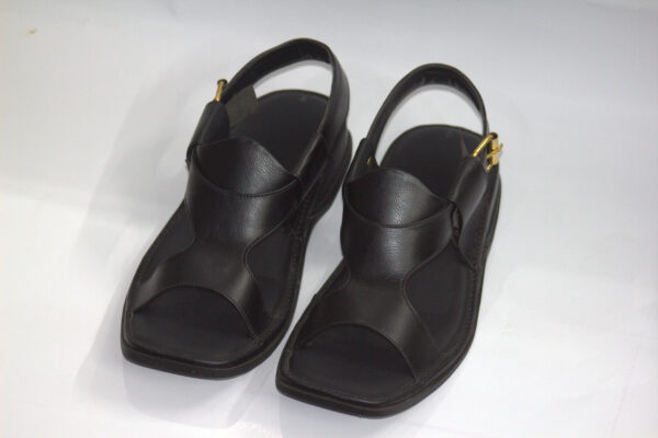 Full Black Smart Panjedara-Peshawari Chappal