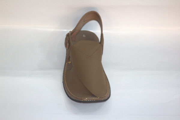 Camel Slim Sole Gol Shape-Peshawari Chappal - Image 2