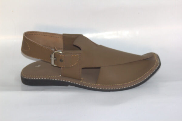 Camel Slim Sole Gol Shape-Peshawari Chappal - Image 3