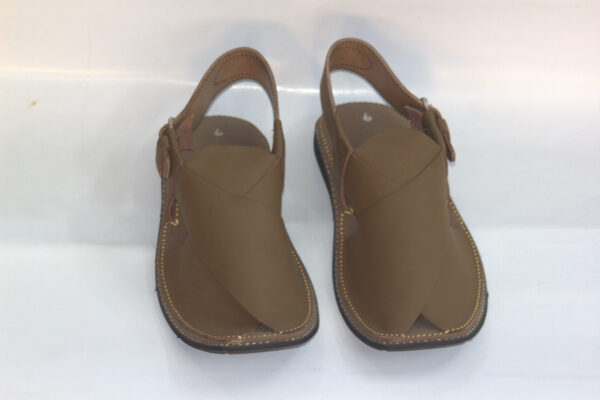 Camel Slim Sole Gol Shape-Peshawari Chappal