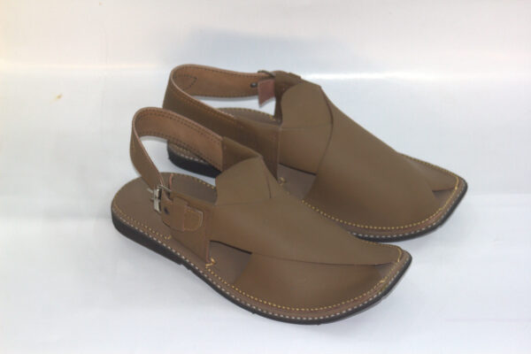 Camel Slim Sole Gol Shape-Peshawari Chappal - Image 5