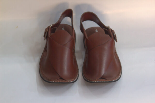 Red SlimSole Gol Shape-Peshawari Chappal