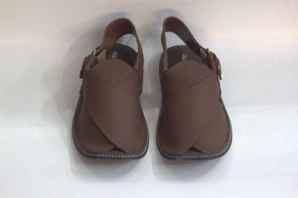 Brown Slimsole Gol Shape-Peshawar Chappal