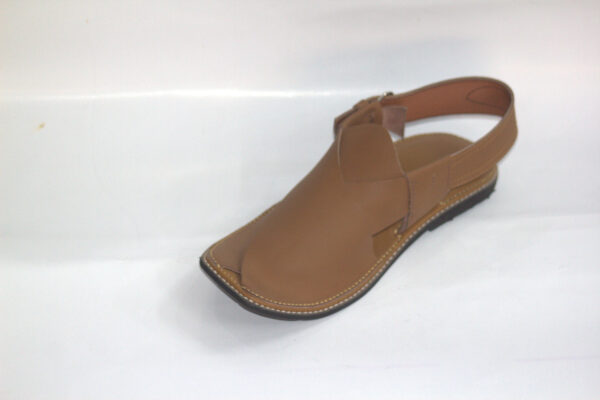 Mustard Slim Sole Gol Shape-Peshawari Chappal - Image 2