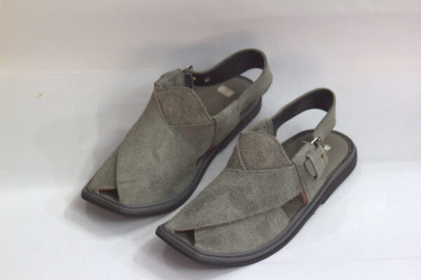 Grey Suede-Peshawari Chappal - Image 2