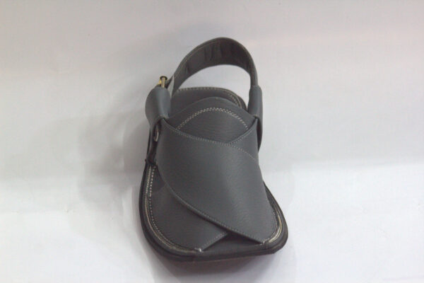 Grey Smart Zalmi UpperTouch-Peshawari Chappal - Image 2