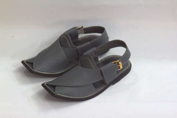 Grey Smart Zalmi UpperTouch-Peshawari Chappal - Image 6