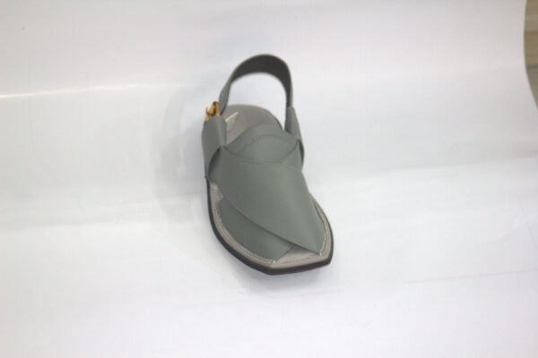 Light Grey Smart Zalmi UpperTouch-Peshawari Chappal - Image 3